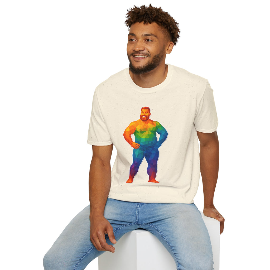 Geometric Pride Bear - Unisex Softstyle T-Shirt