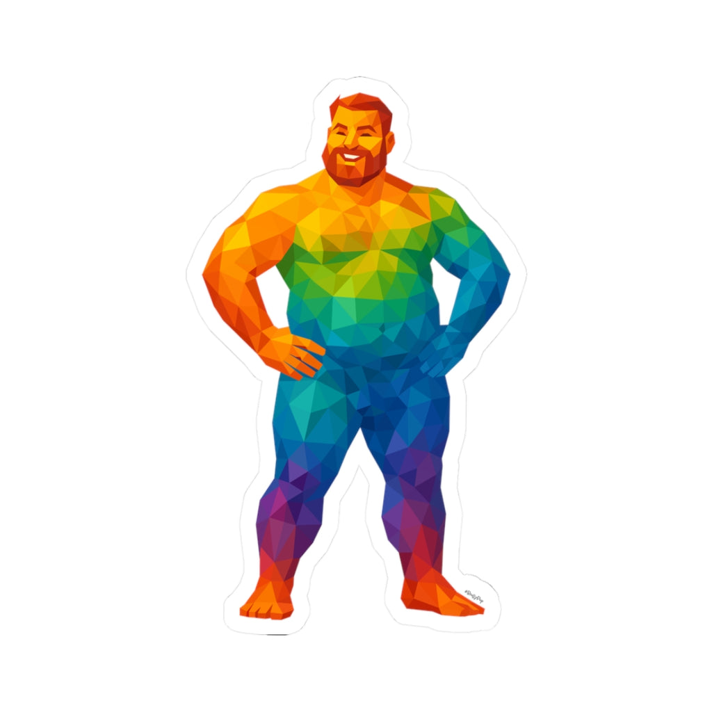 Geometric Pride Bear - Cut Stickers