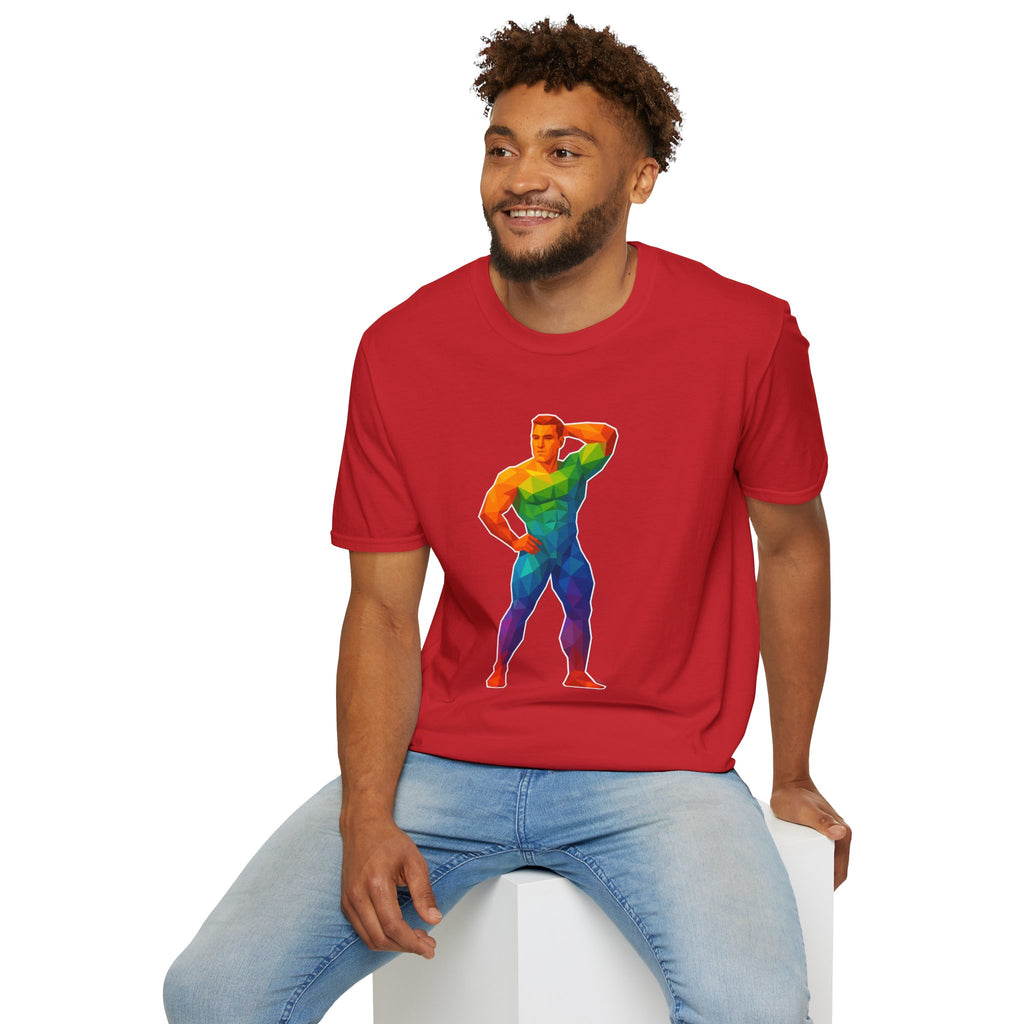 Geometric Pride Hunk - Unisex Softstyle T-Shirt
