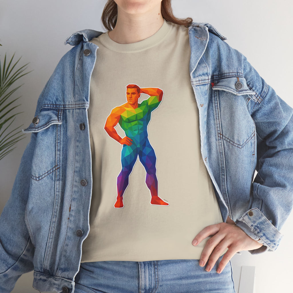 Geometric Pride Hunk - Unisex Heavy Cotton Shirt
