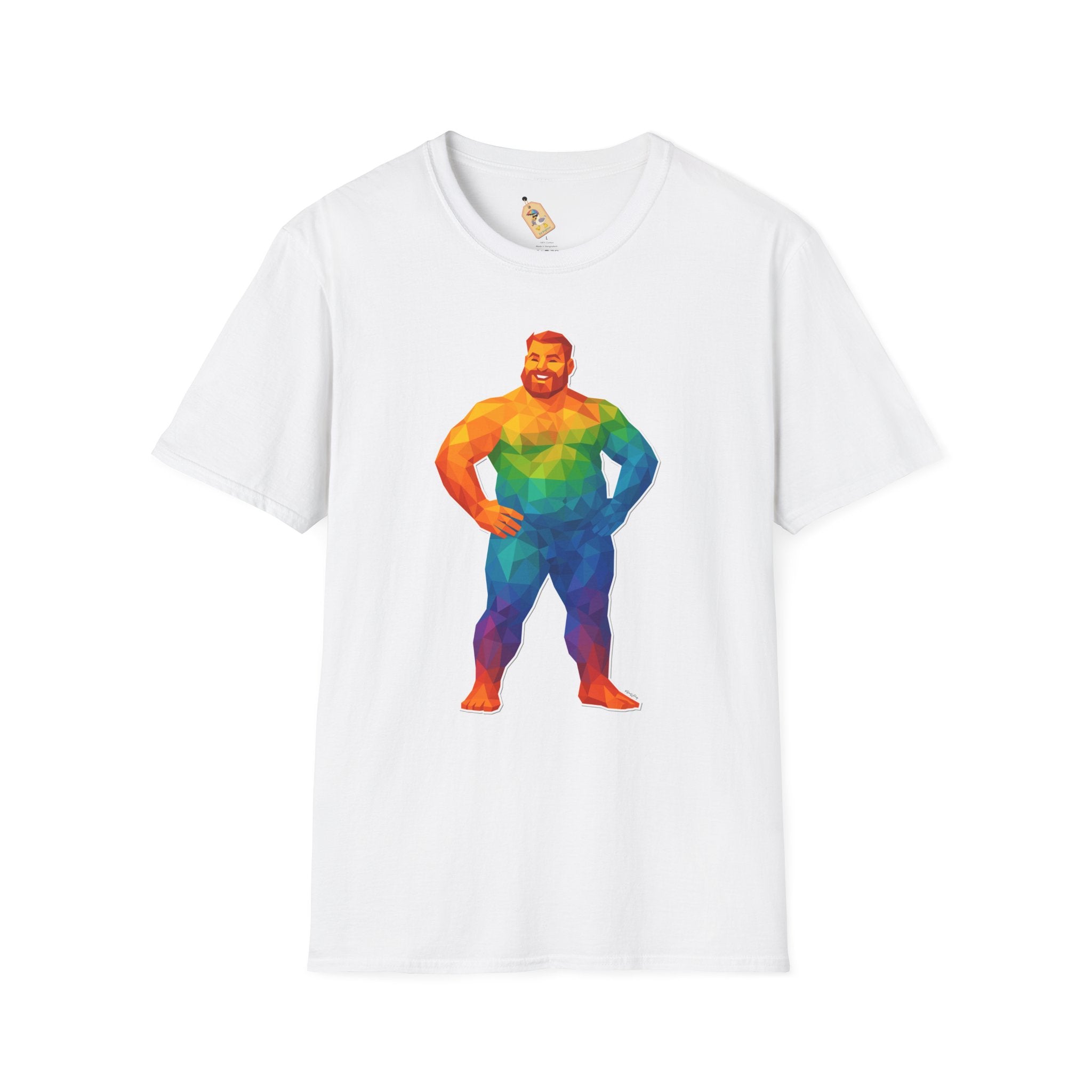 Geometric Pride Bear - Unisex Softstyle T-Shirt