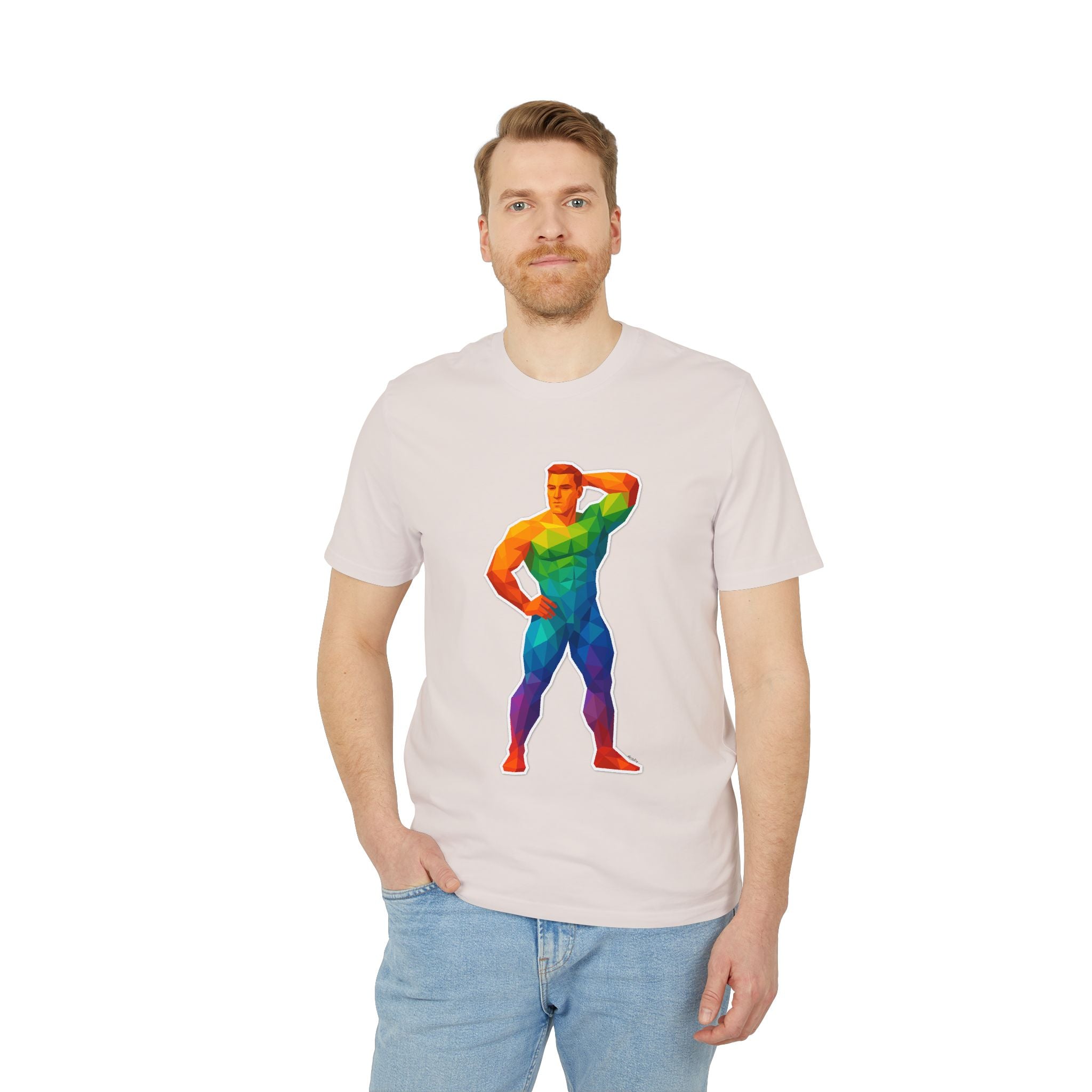 Geometric Pride Hunk - Organic Staple T-shirt