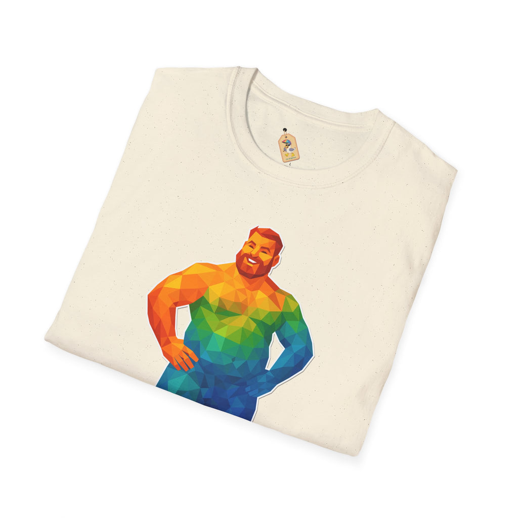 Geometric Pride Bear - Unisex Softstyle T-Shirt