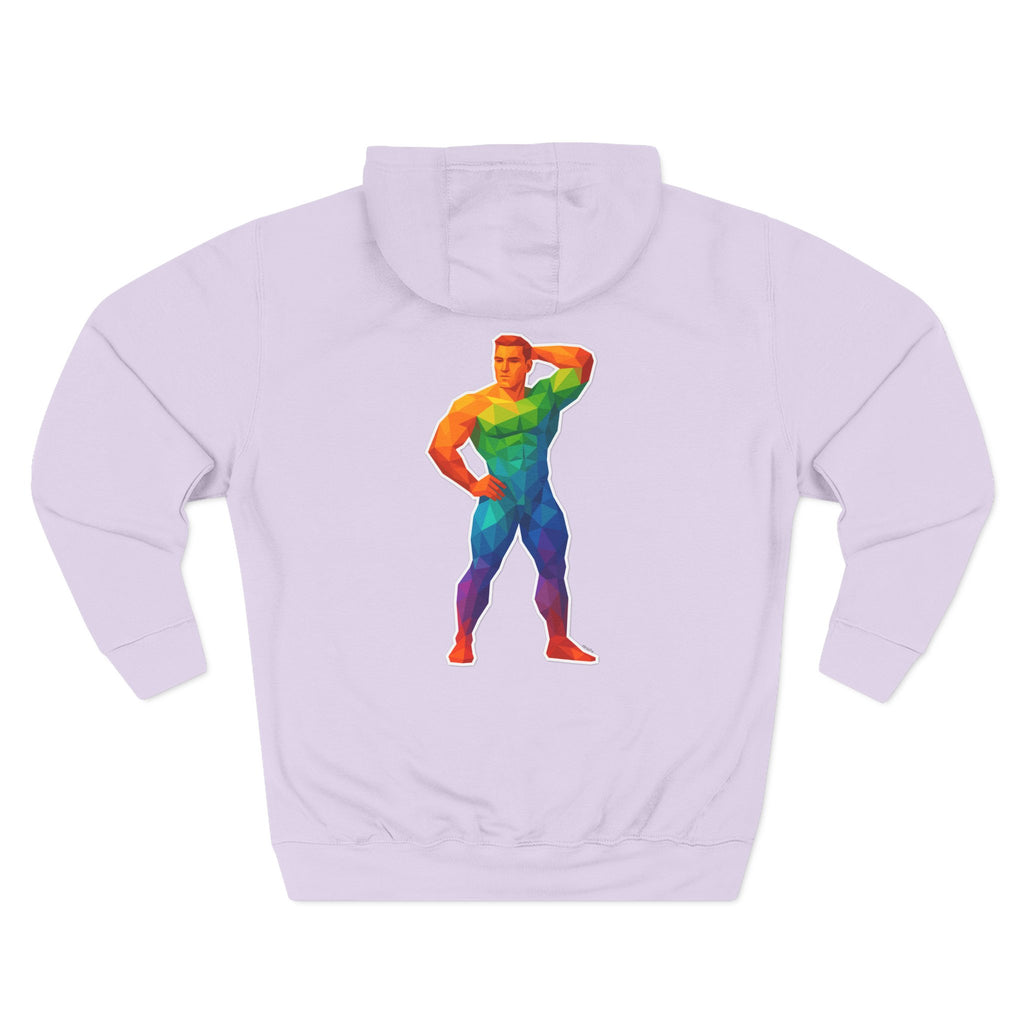 Geometric Pride Hunk - Three-Panel Fleece Hoodie