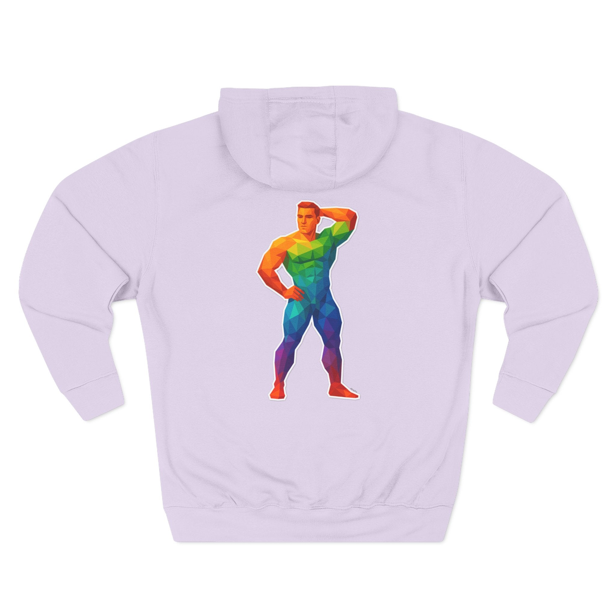 Geometric Pride Hunk - Three-Panel Fleece Hoodie