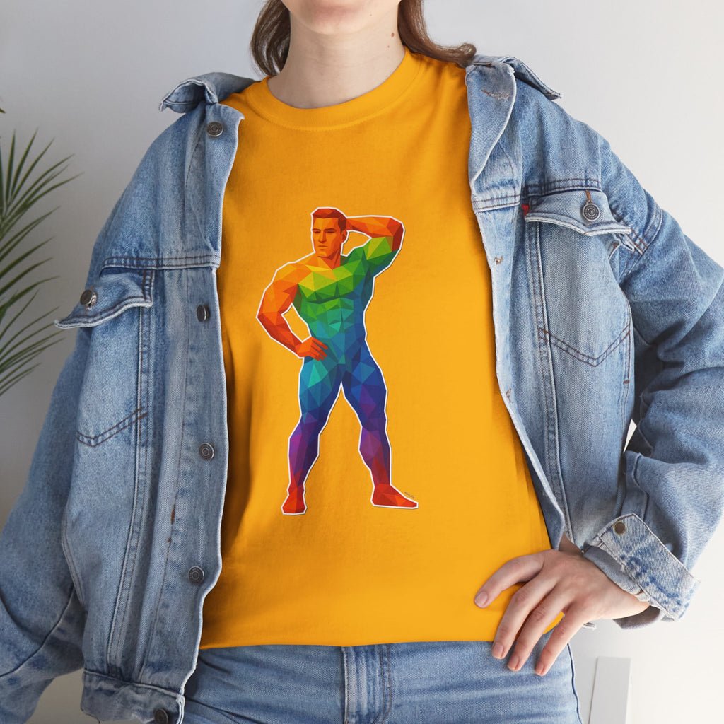 Geometric Pride Hunk - Unisex Heavy Cotton Shirt