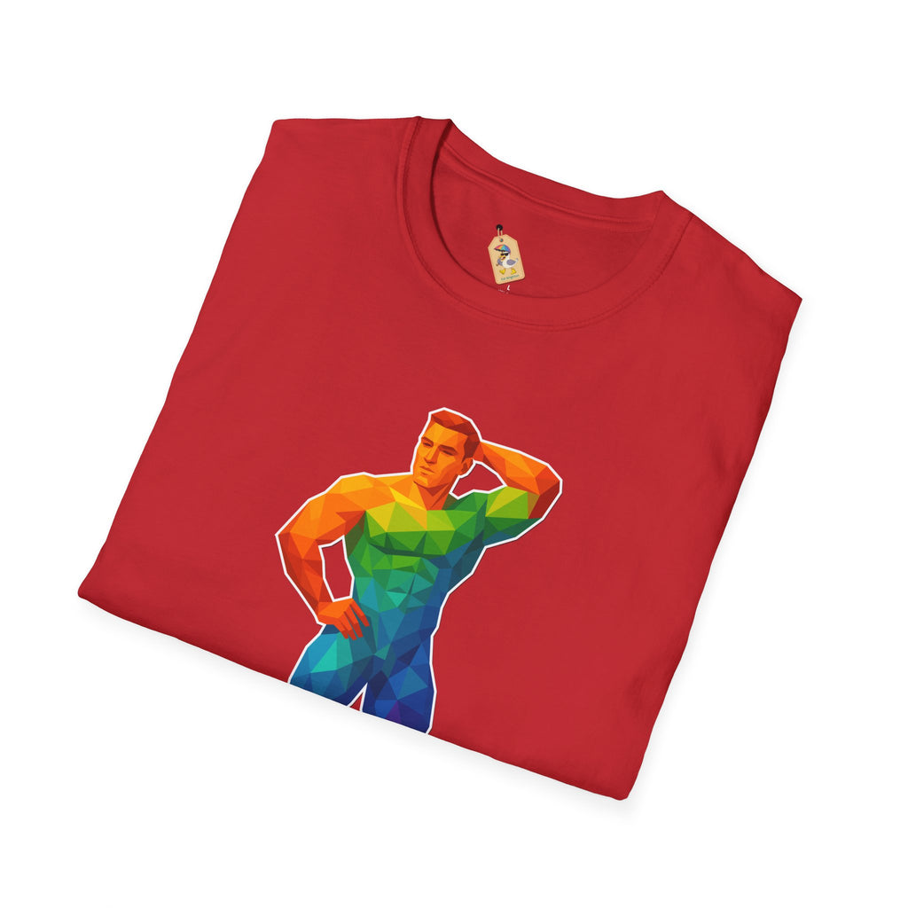 Geometric Pride Hunk - Unisex Softstyle T-Shirt