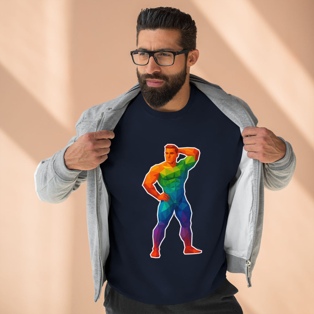 Geometric Pride Hunk - Unisex Crewneck Sweatshirt