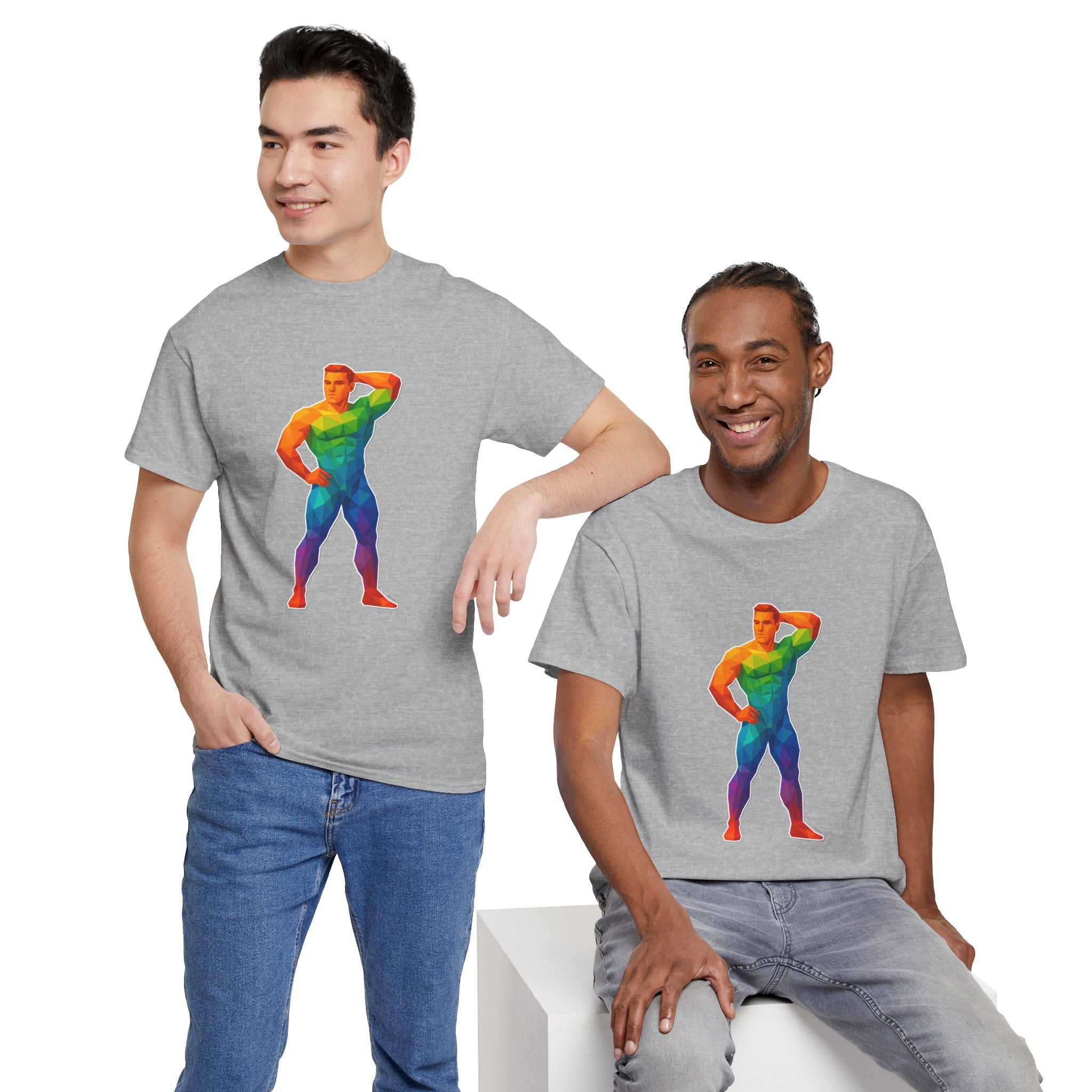 Geometric Pride Hunk - Unisex Heavy Cotton Shirt