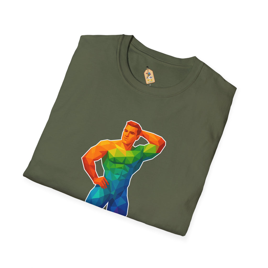 Geometric Pride Hunk - Unisex Softstyle T-Shirt