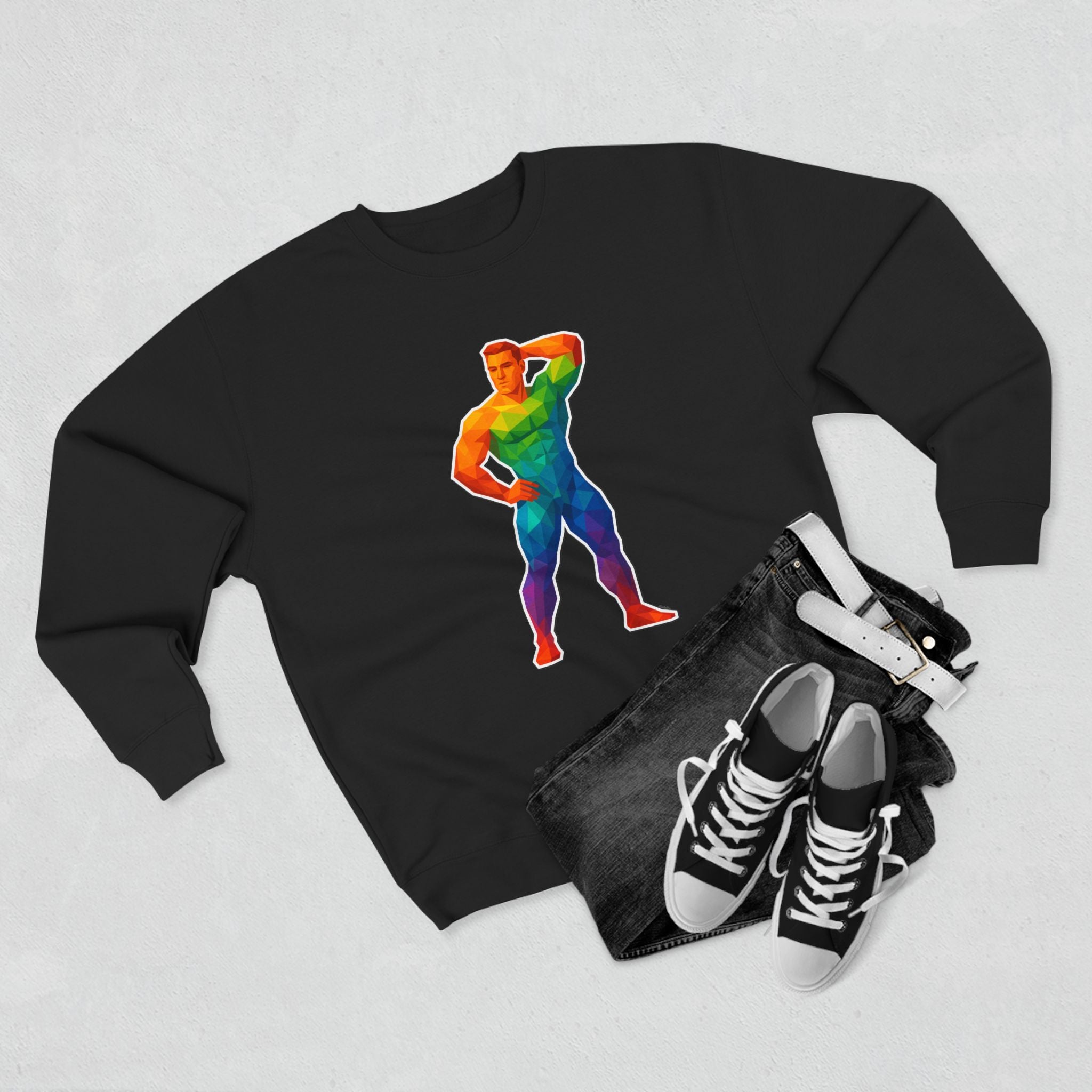 Geometric Pride Hunk - Unisex Crewneck Sweatshirt