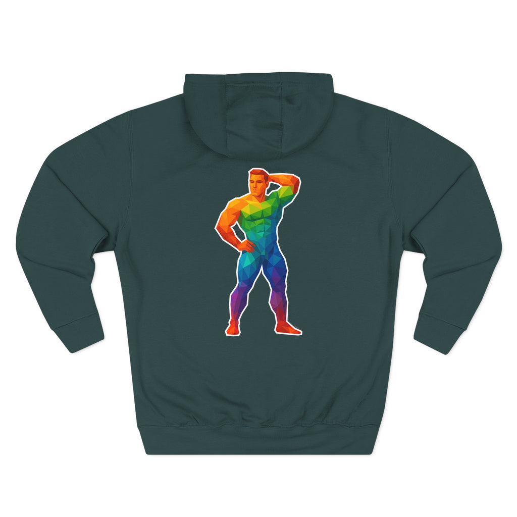 Geometric Pride Hunk - Three-Panel Fleece Hoodie