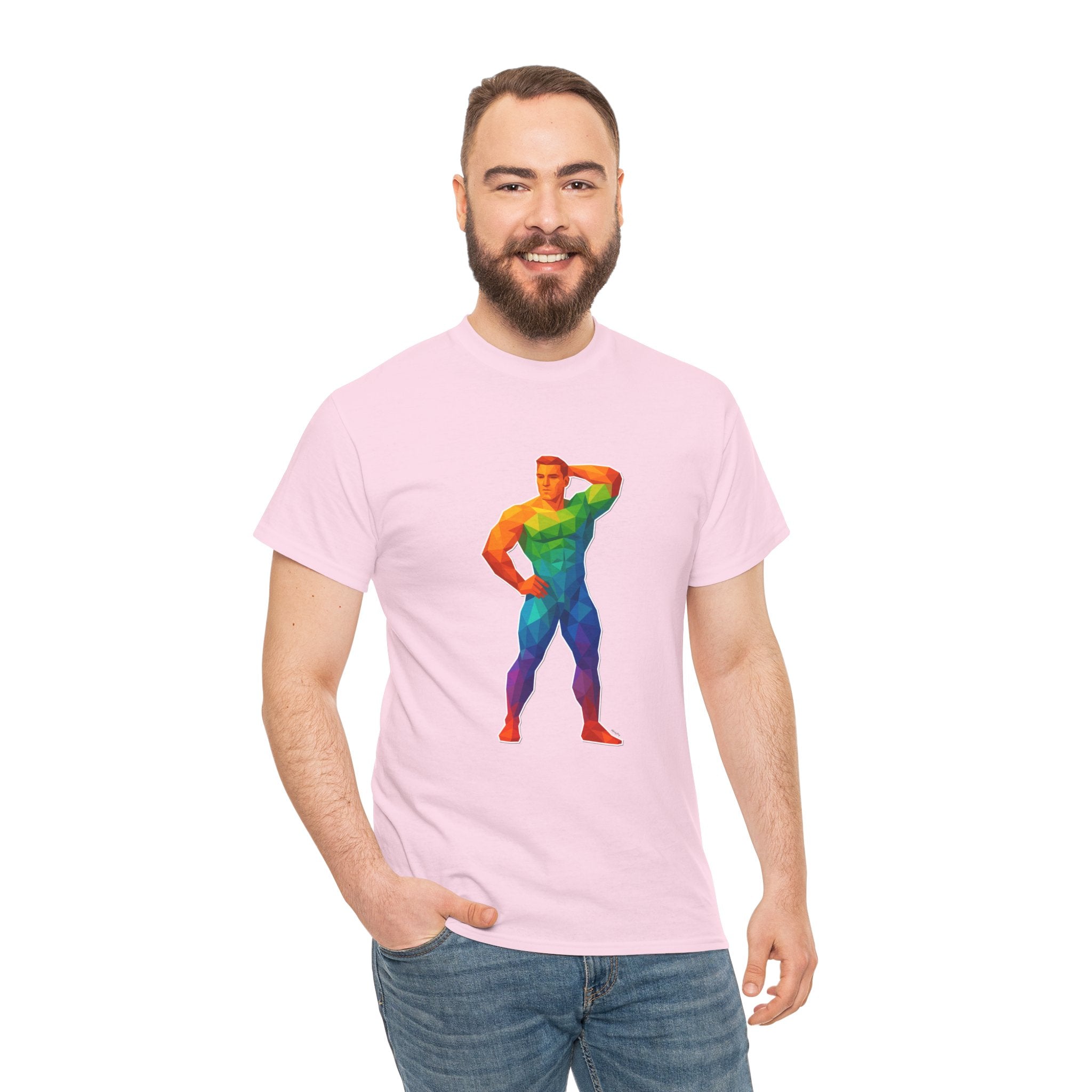 Geometric Pride Hunk - Unisex Heavy Cotton Shirt