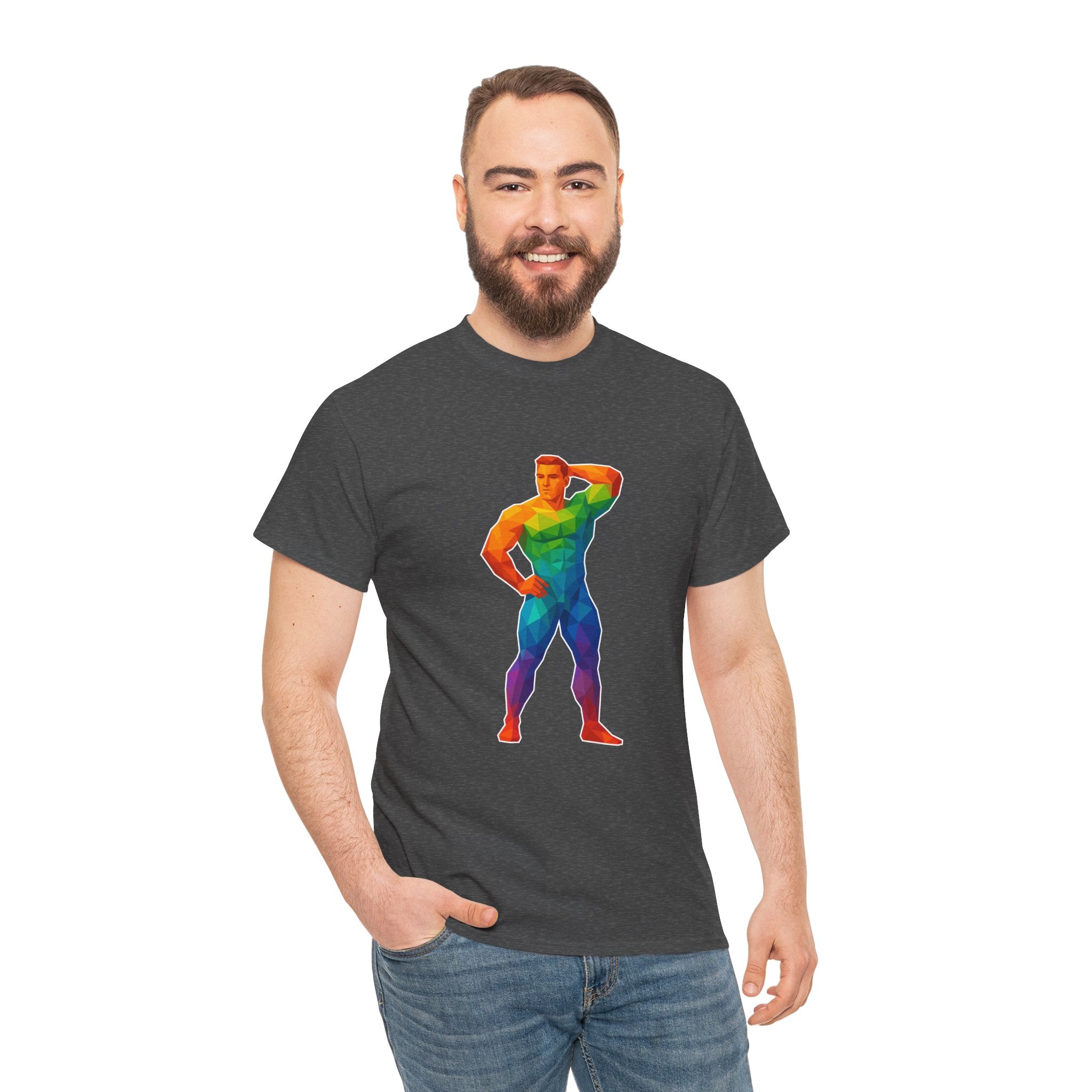 Geometric Pride Hunk - Unisex Heavy Cotton Shirt