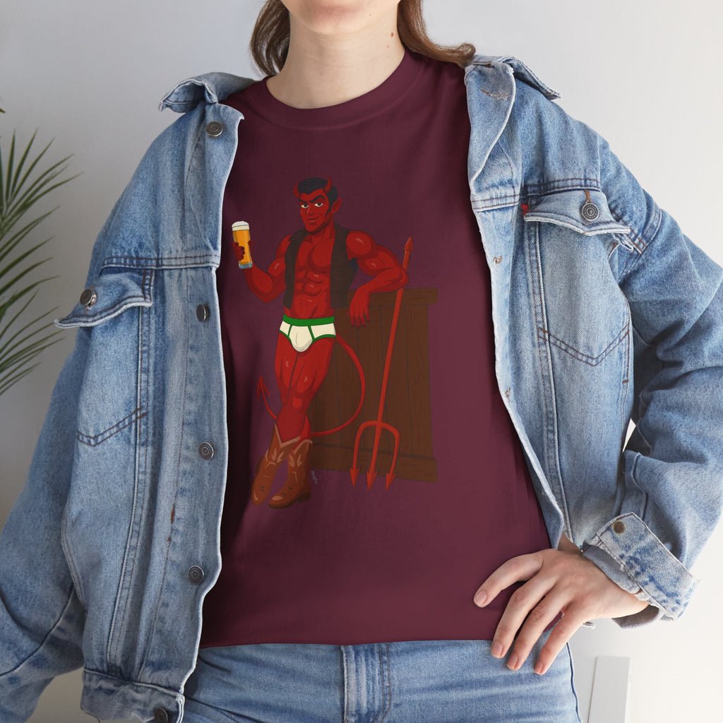 Saddle Up, Devil- Unisex Heavy Cotton Shirt
