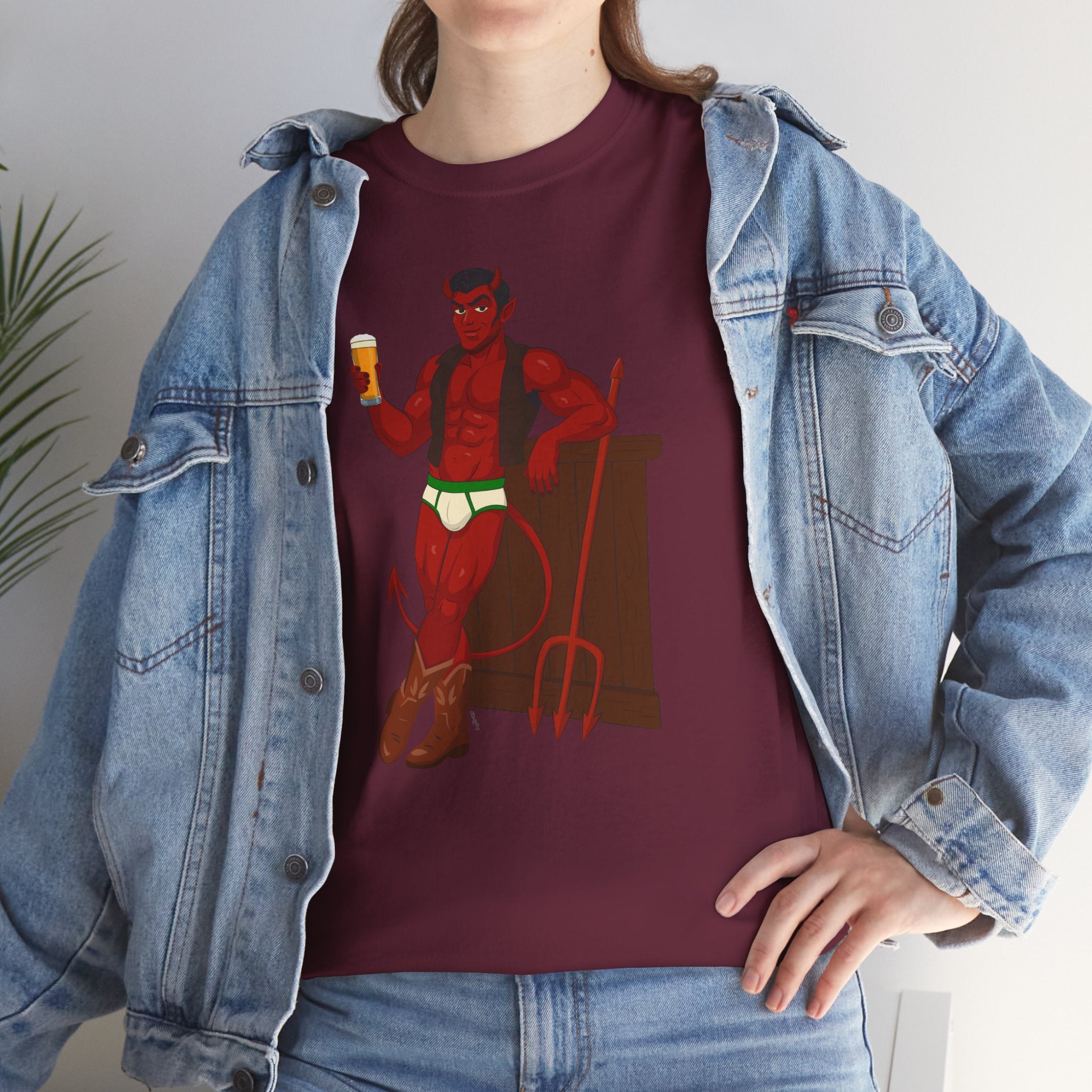 Saddle Up, Devil- Unisex Heavy Cotton Shirt