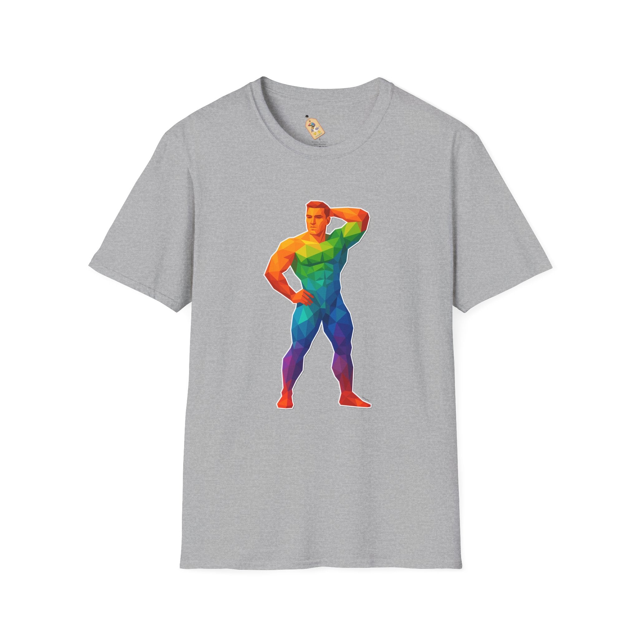 Geometric Pride Hunk - Unisex Softstyle T-Shirt