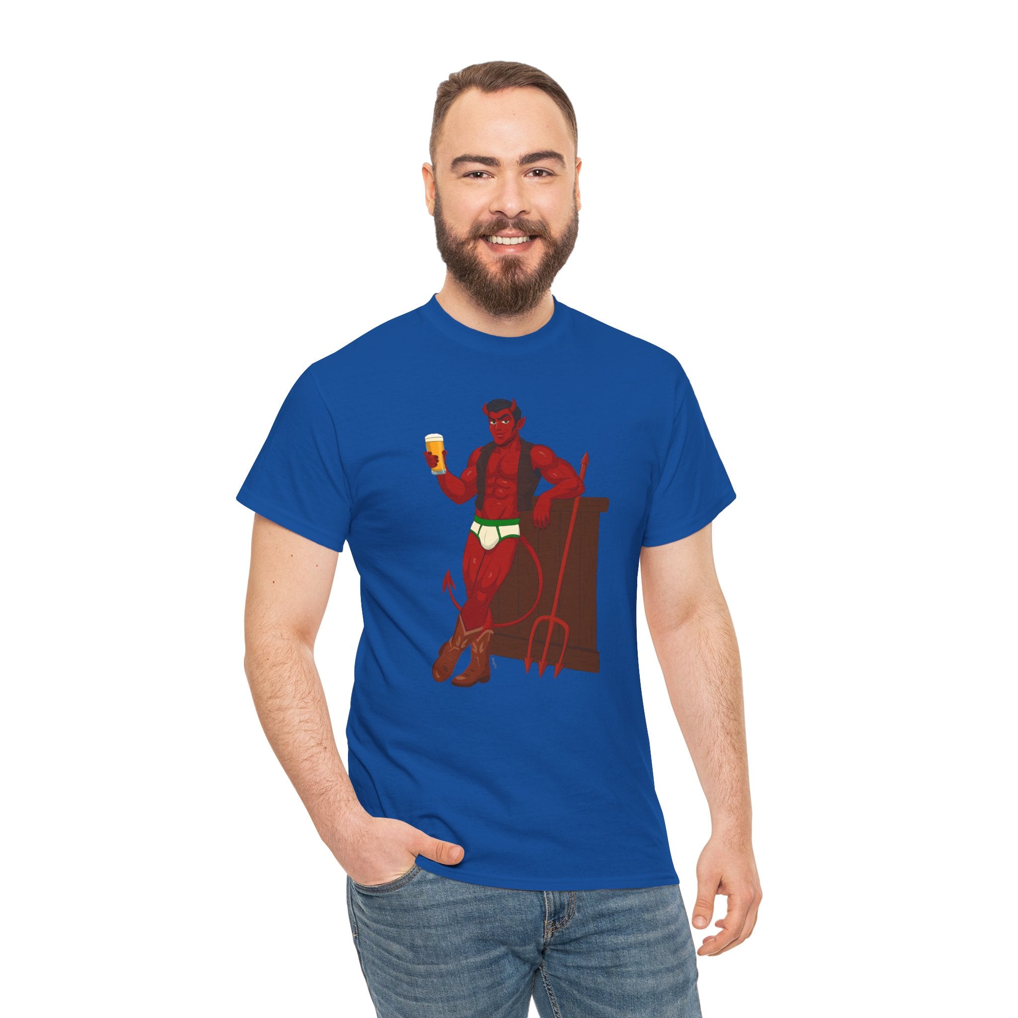 Saddle Up, Devil- Unisex Heavy Cotton Shirt