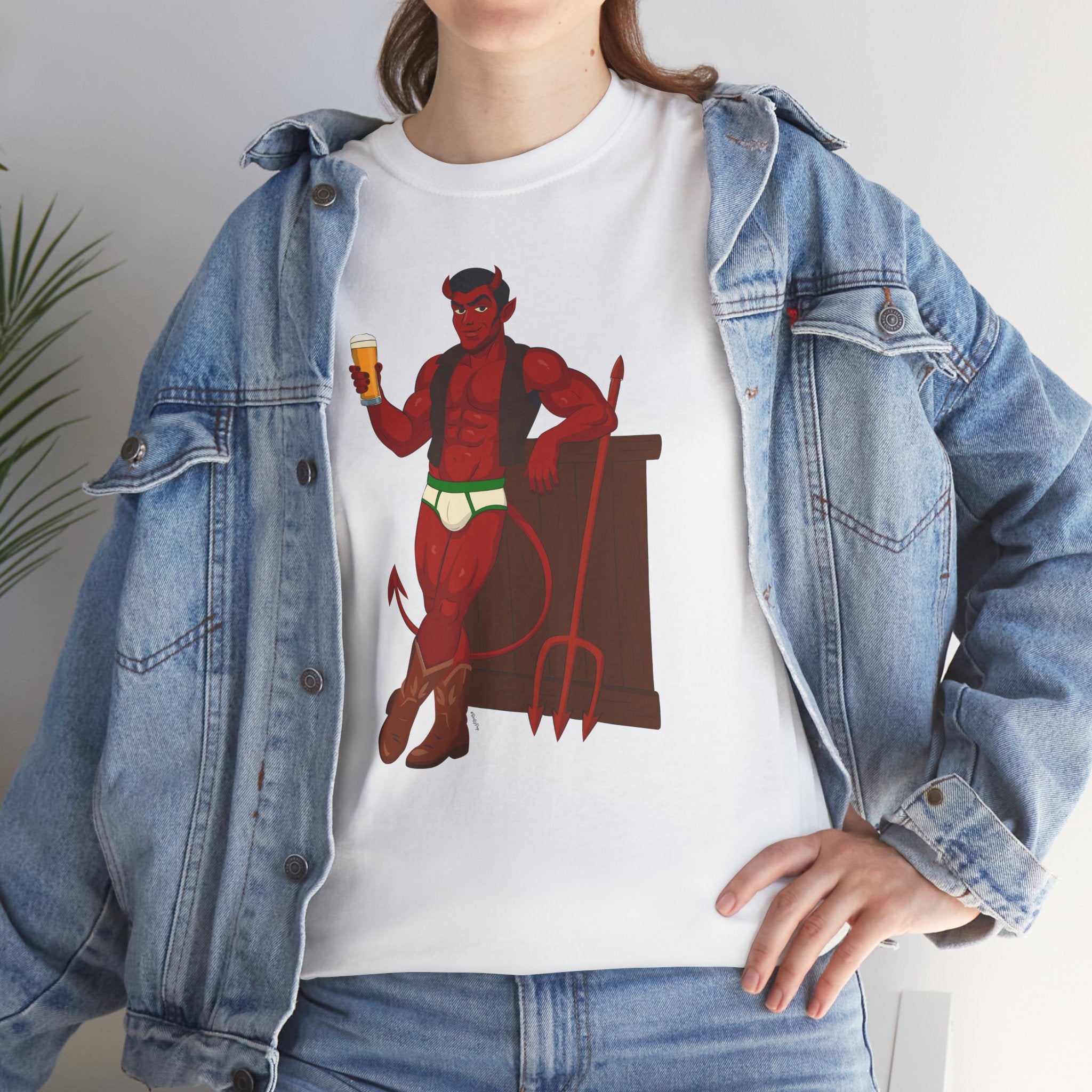 Saddle Up, Devil- Unisex Heavy Cotton Shirt