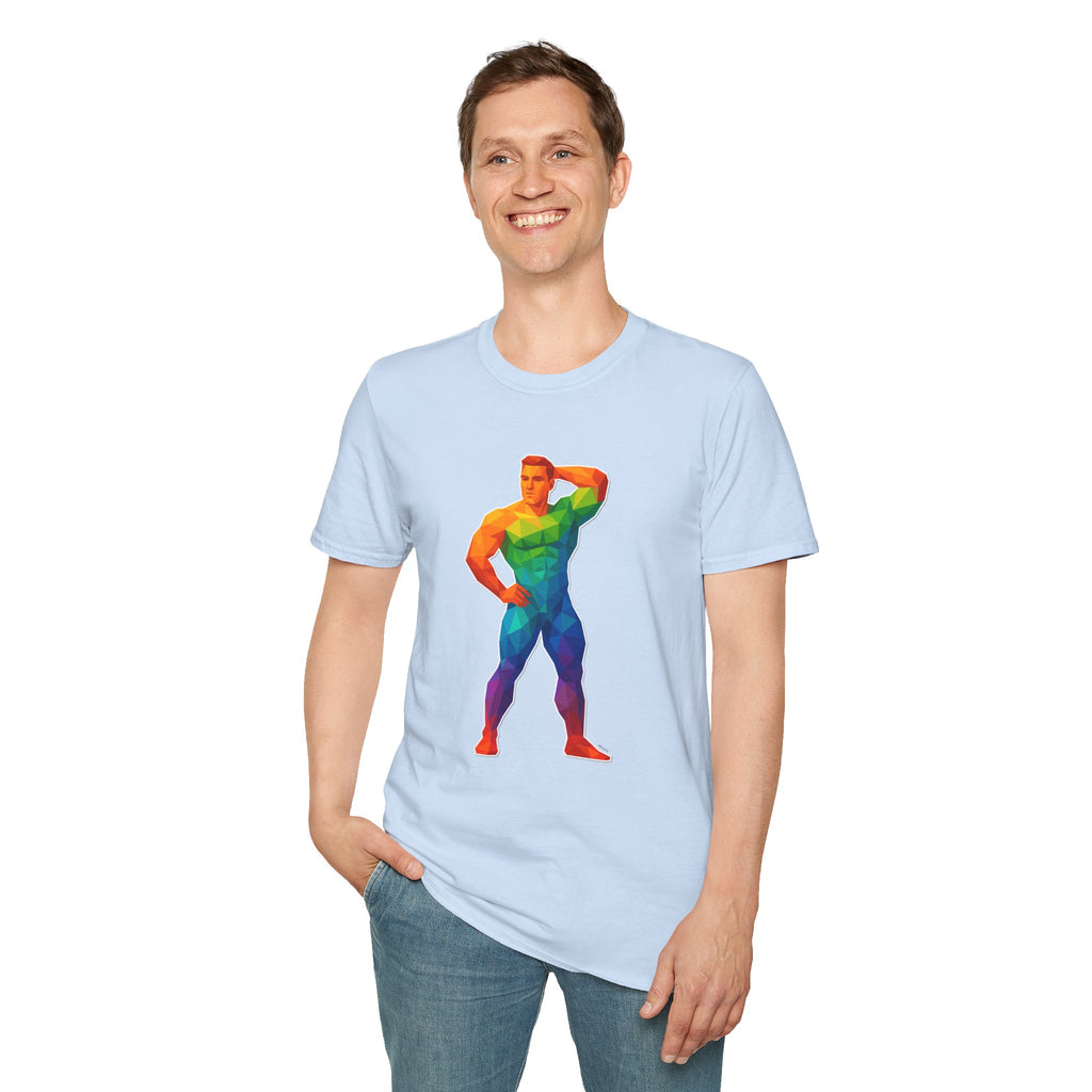 Geometric Pride Hunk - Unisex Softstyle T-Shirt