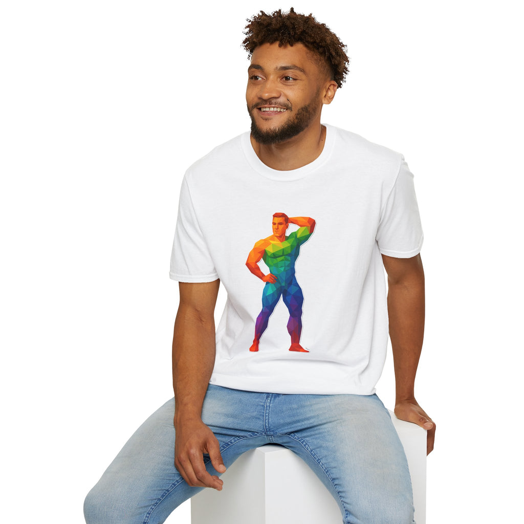 Geometric Pride Hunk - Unisex Softstyle T-Shirt