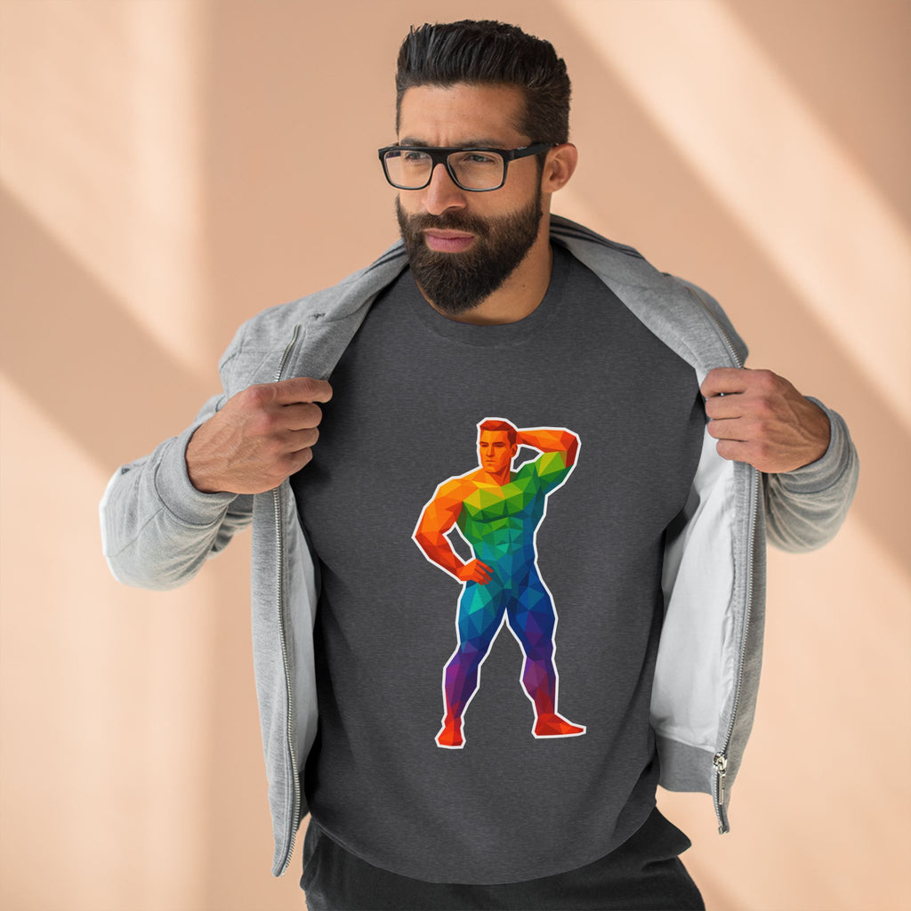 Geometric Pride Hunk - Unisex Crewneck Sweatshirt
