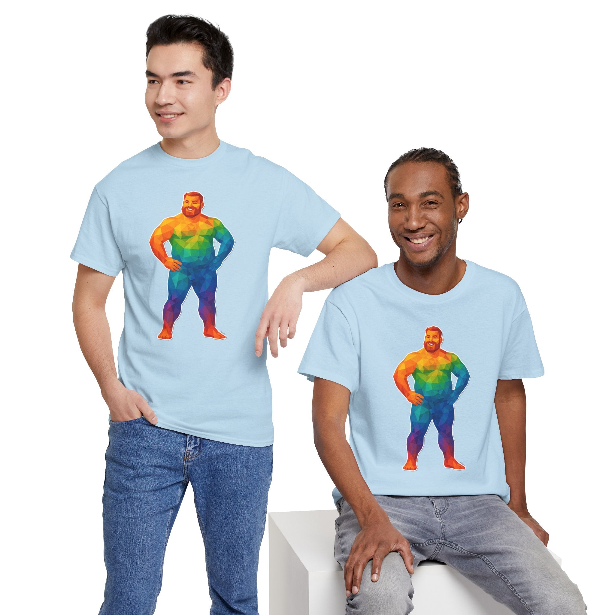 Geometric Pride Bear - Unisex Heavy Cotton Shirt