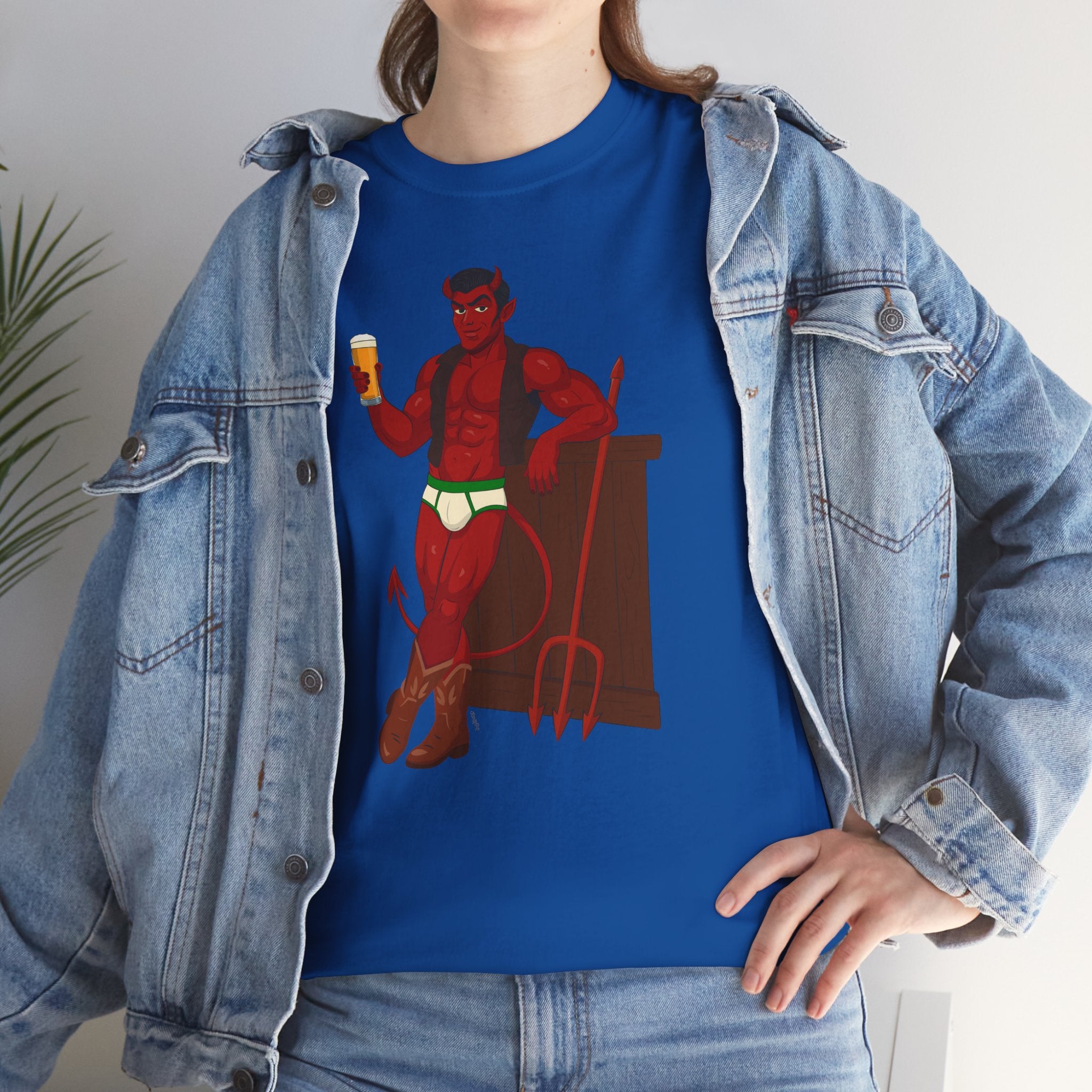 Saddle Up, Devil- Unisex Heavy Cotton Shirt