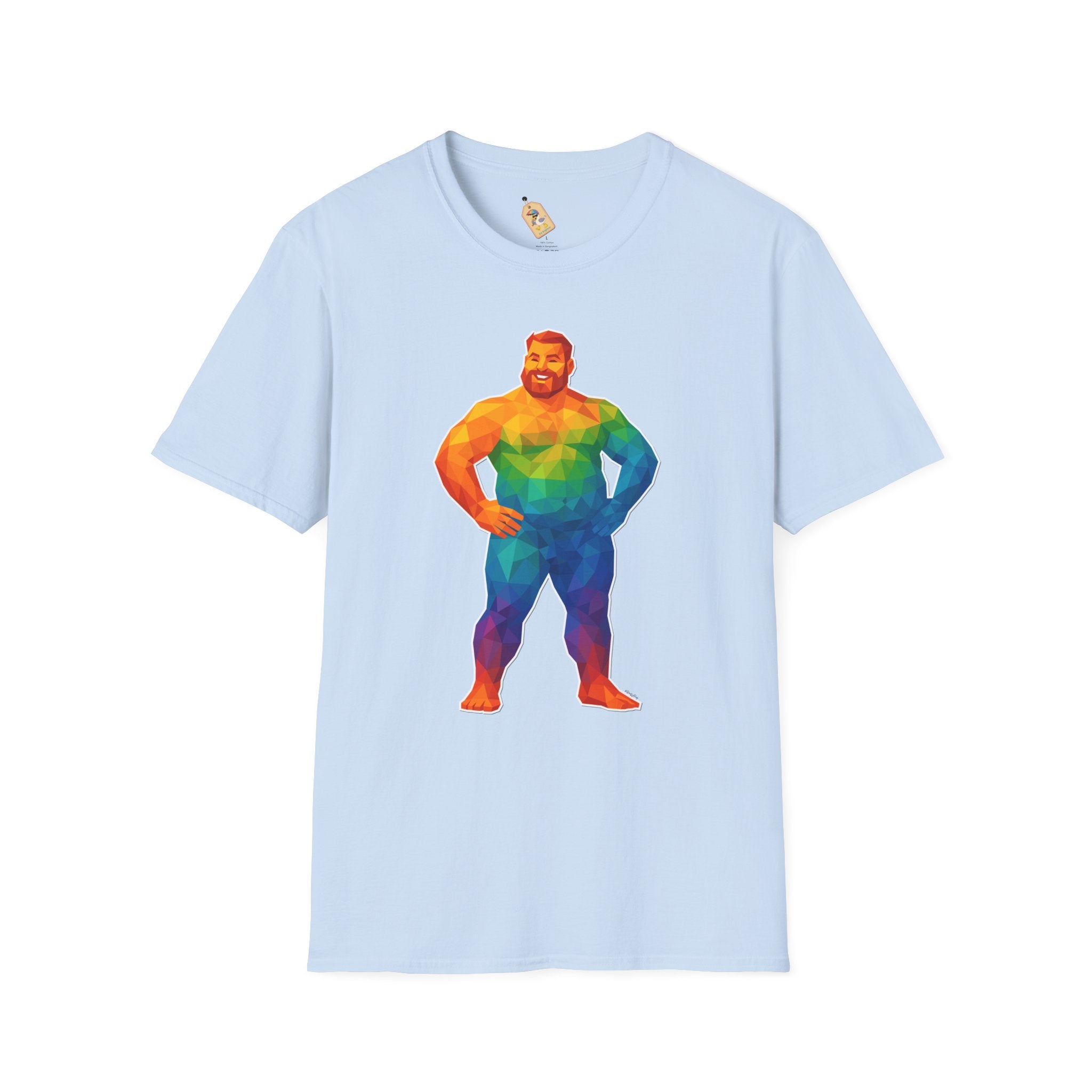 Geometric Pride Bear - Unisex Softstyle T-Shirt