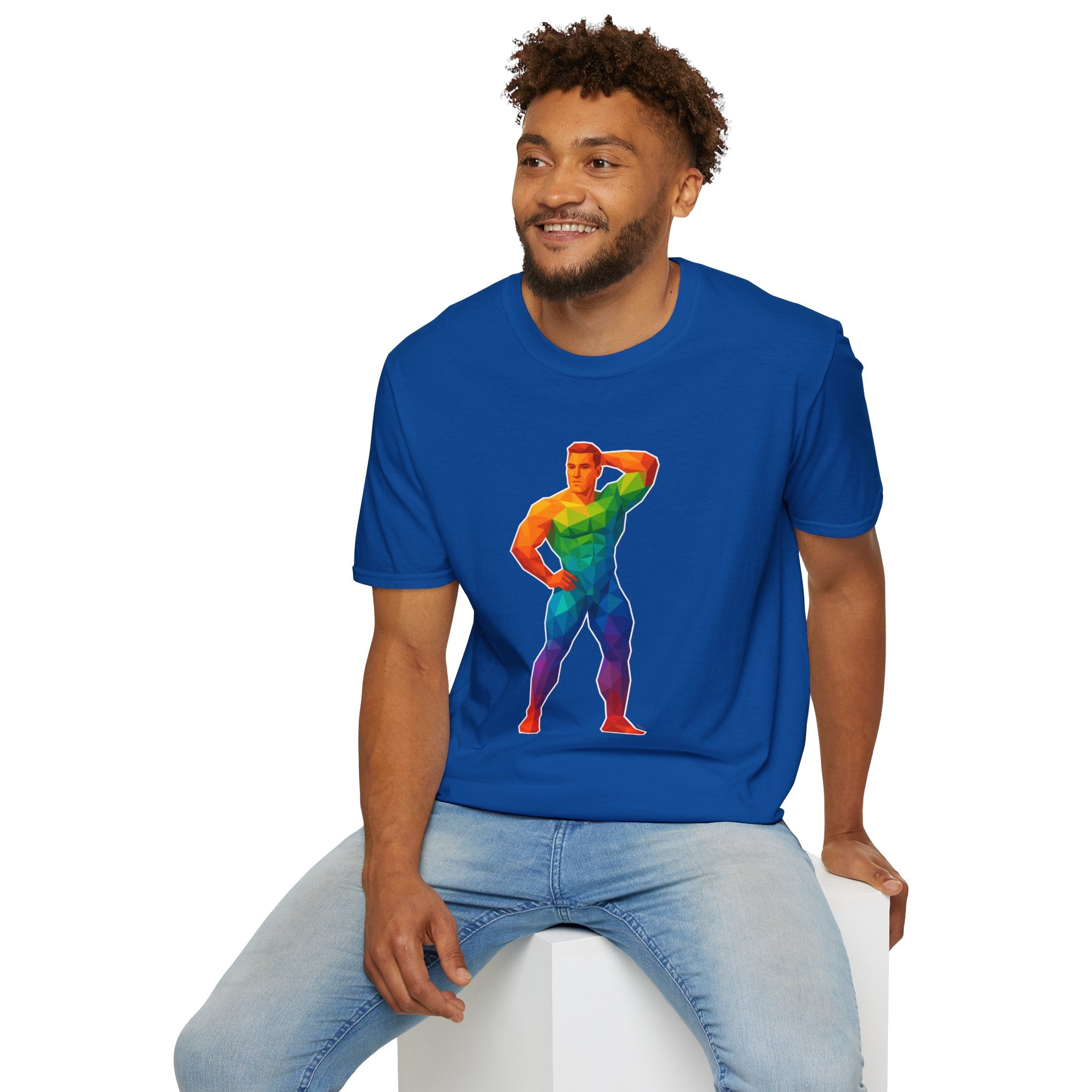 Geometric Pride Hunk - Unisex Softstyle T-Shirt