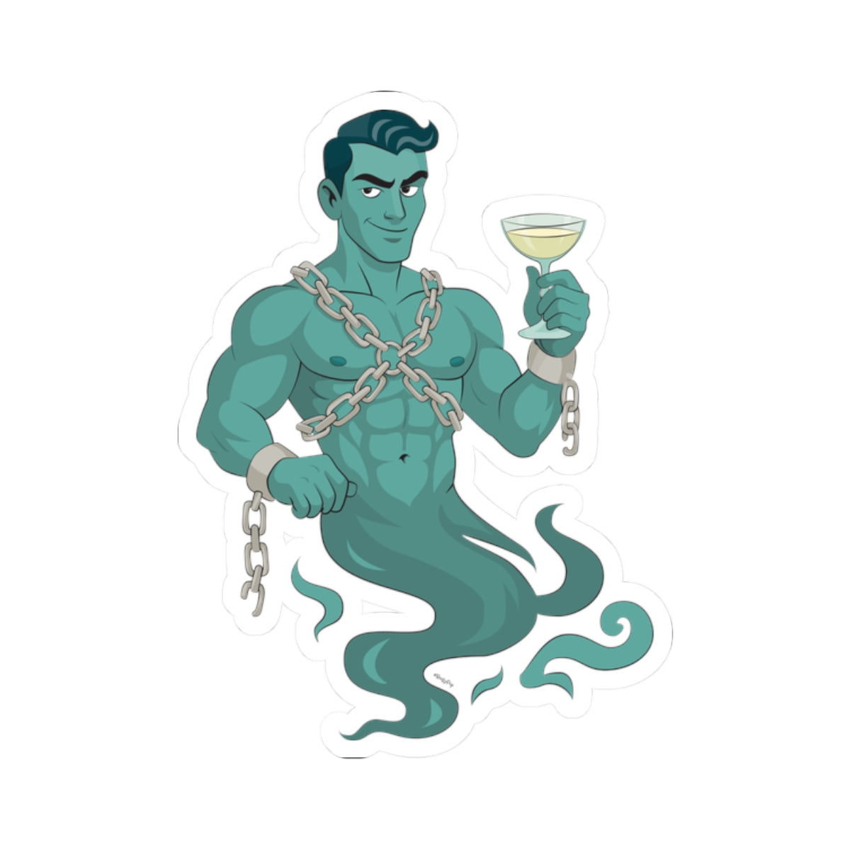 Hunk in chains - Cut Stickers