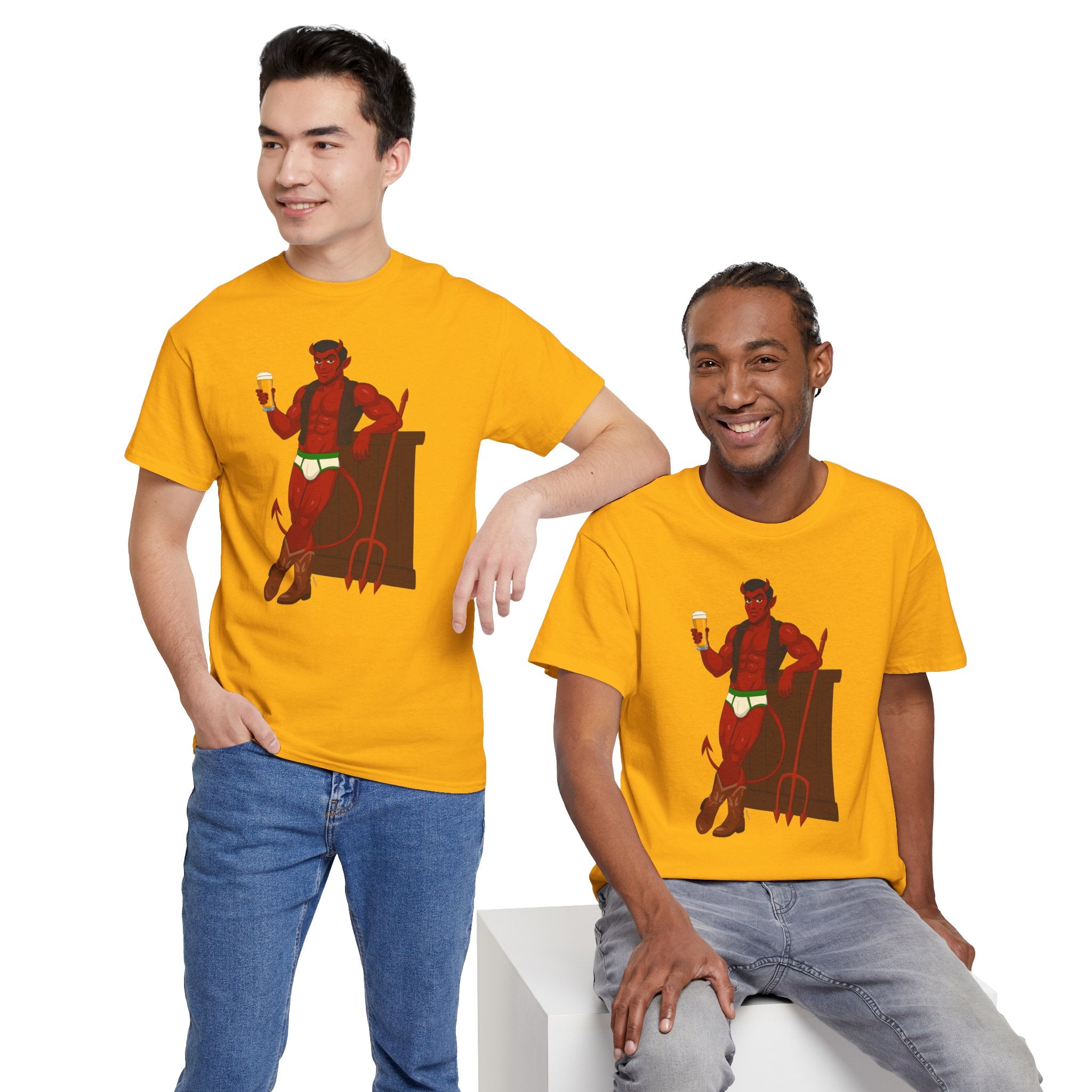 Saddle Up, Devil- Unisex Heavy Cotton Shirt