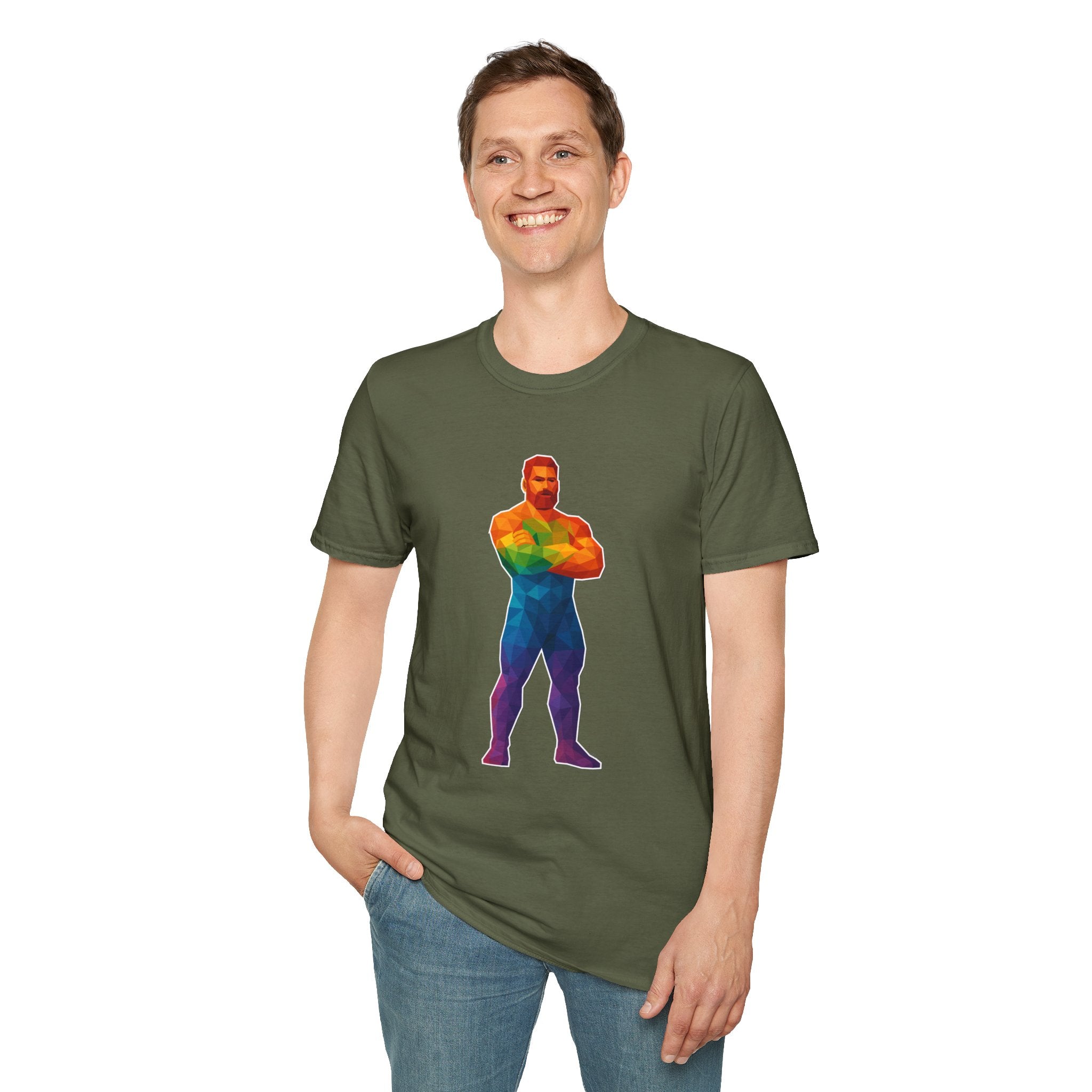 Geometric Pride Daddy - Unisex Softstyle T-Shirt