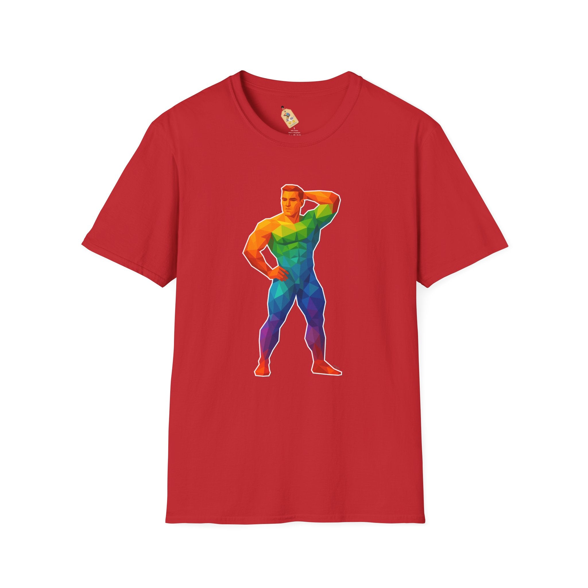 Geometric Pride Hunk - Unisex Softstyle T-Shirt