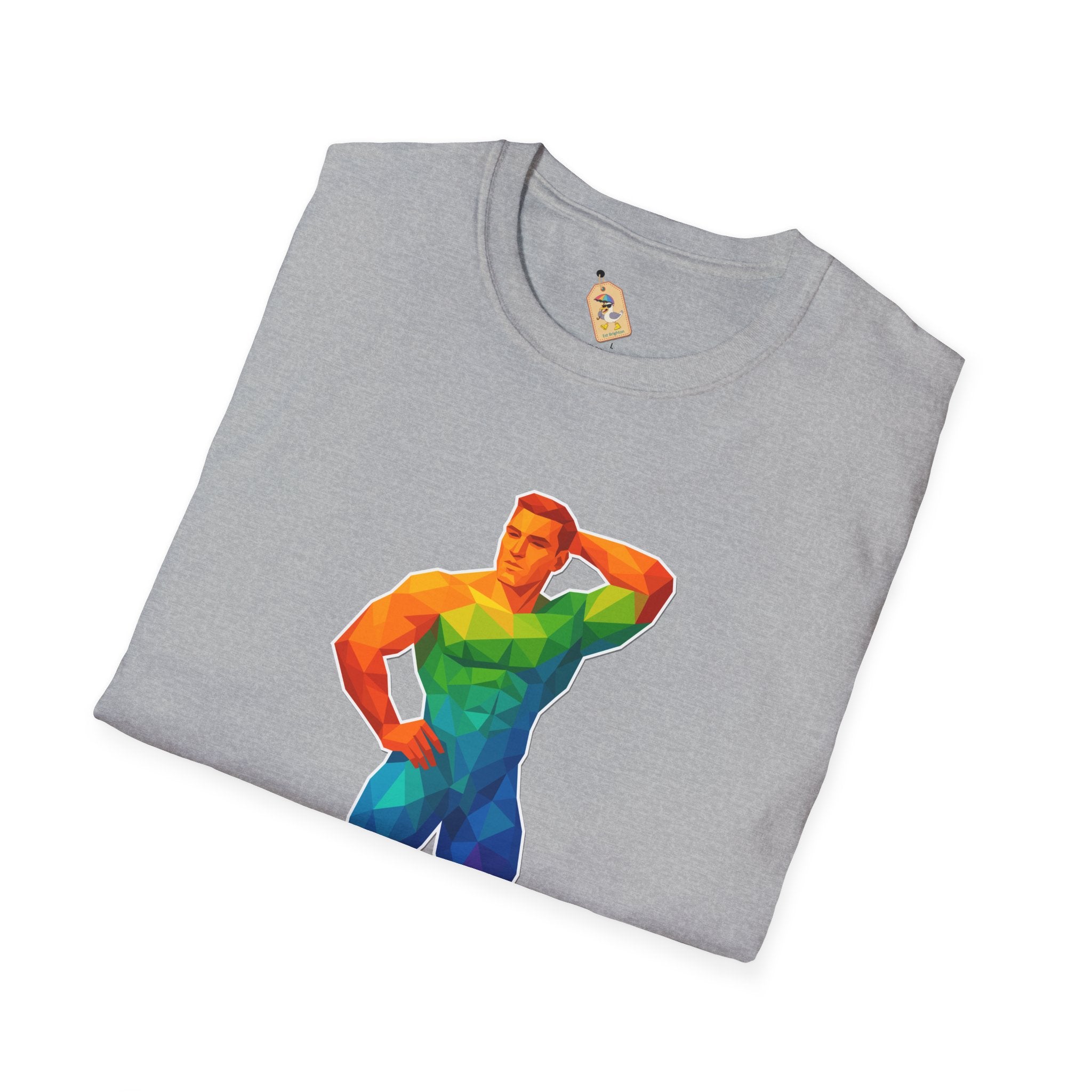 Geometric Pride Hunk - Unisex Softstyle T-Shirt