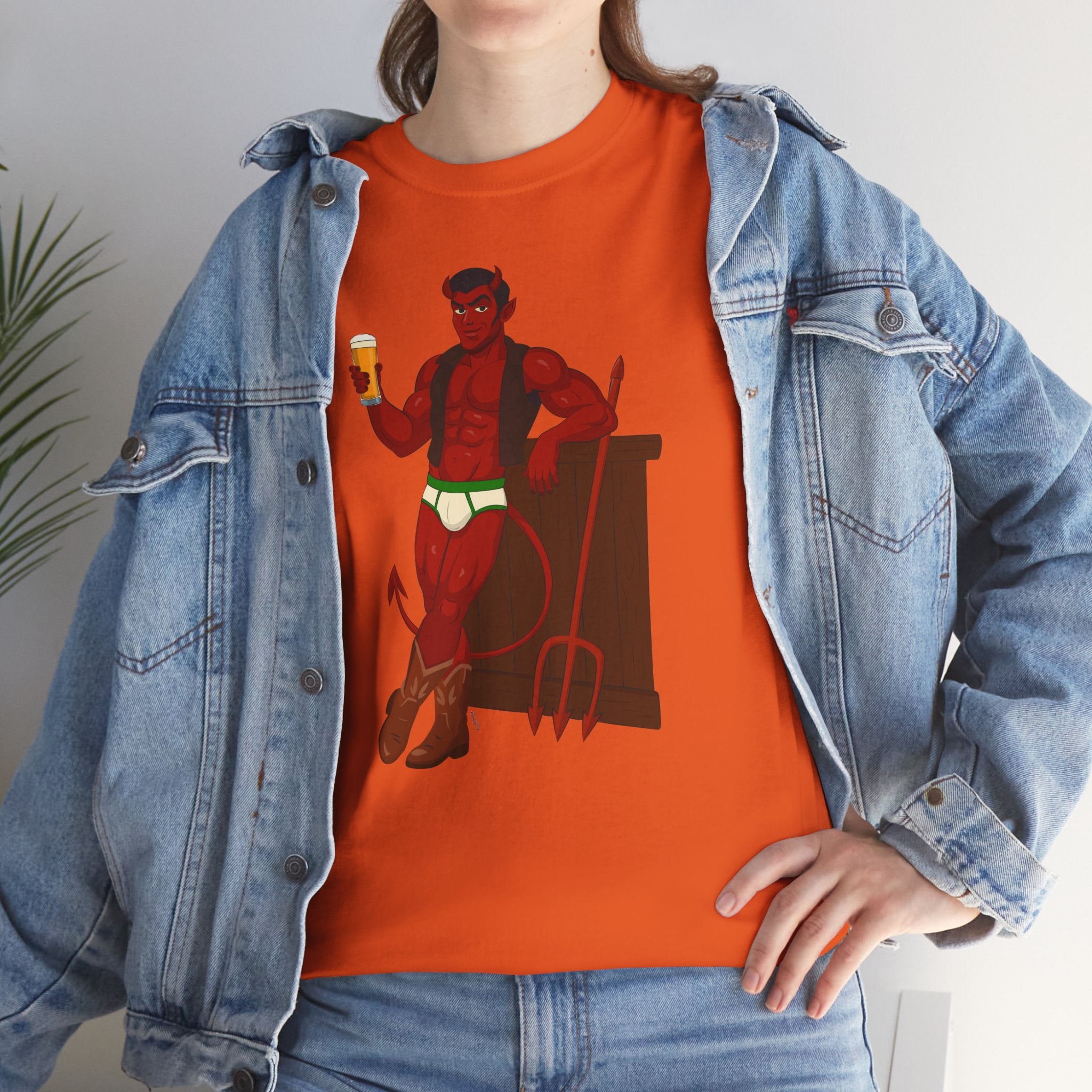 Saddle Up, Devil- Unisex Heavy Cotton Shirt