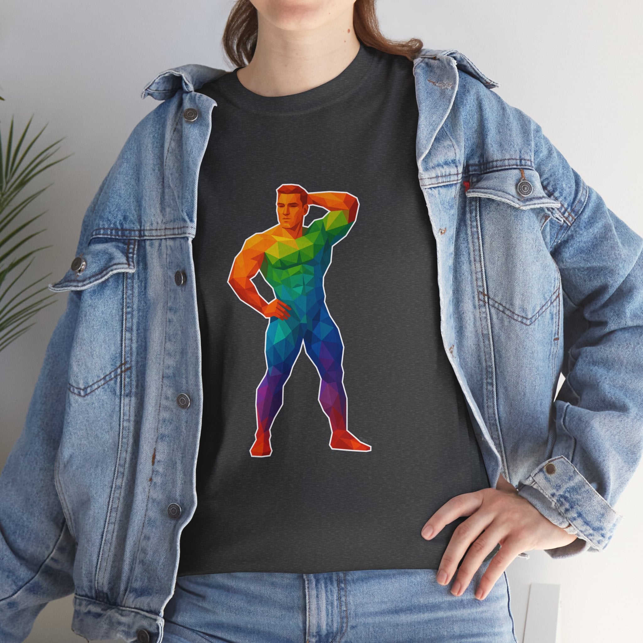 Geometric Pride Hunk - Unisex Heavy Cotton Shirt