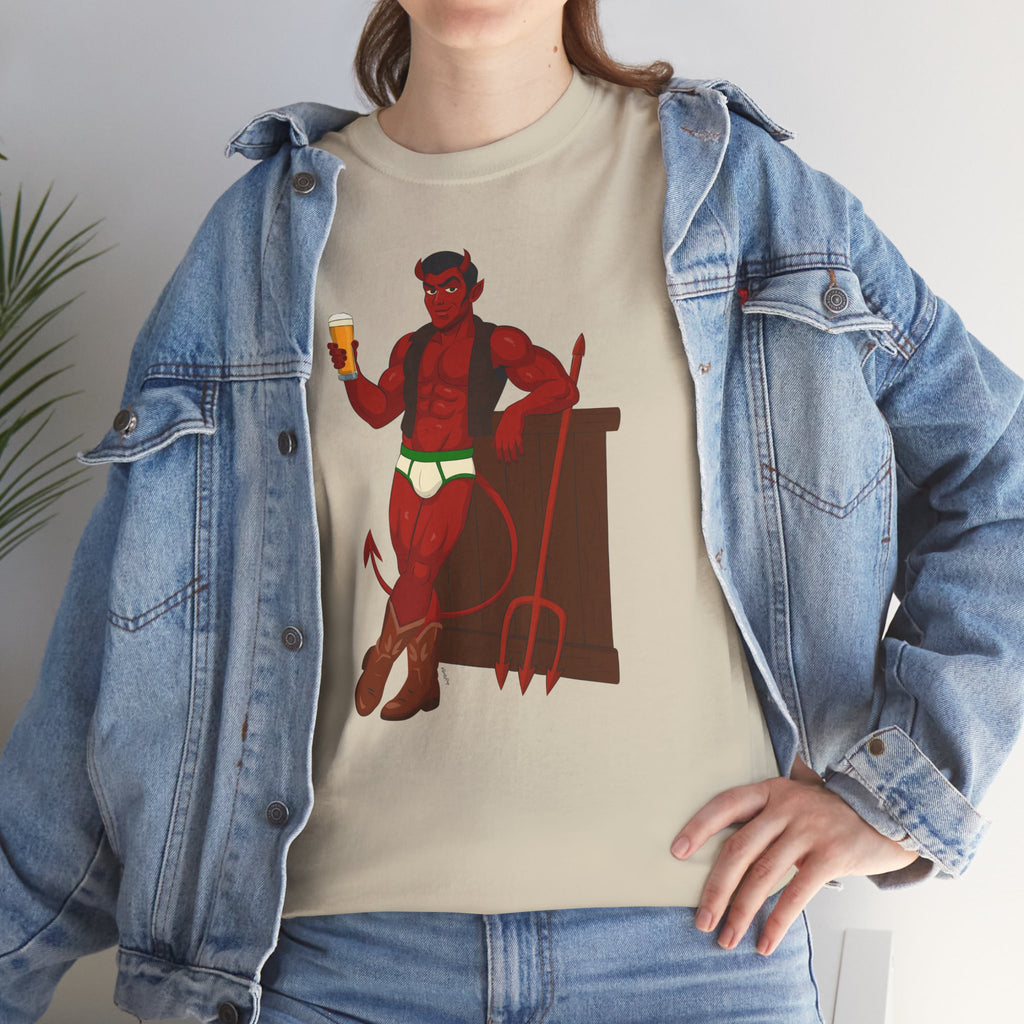 Saddle Up, Devil- Unisex Heavy Cotton Shirt