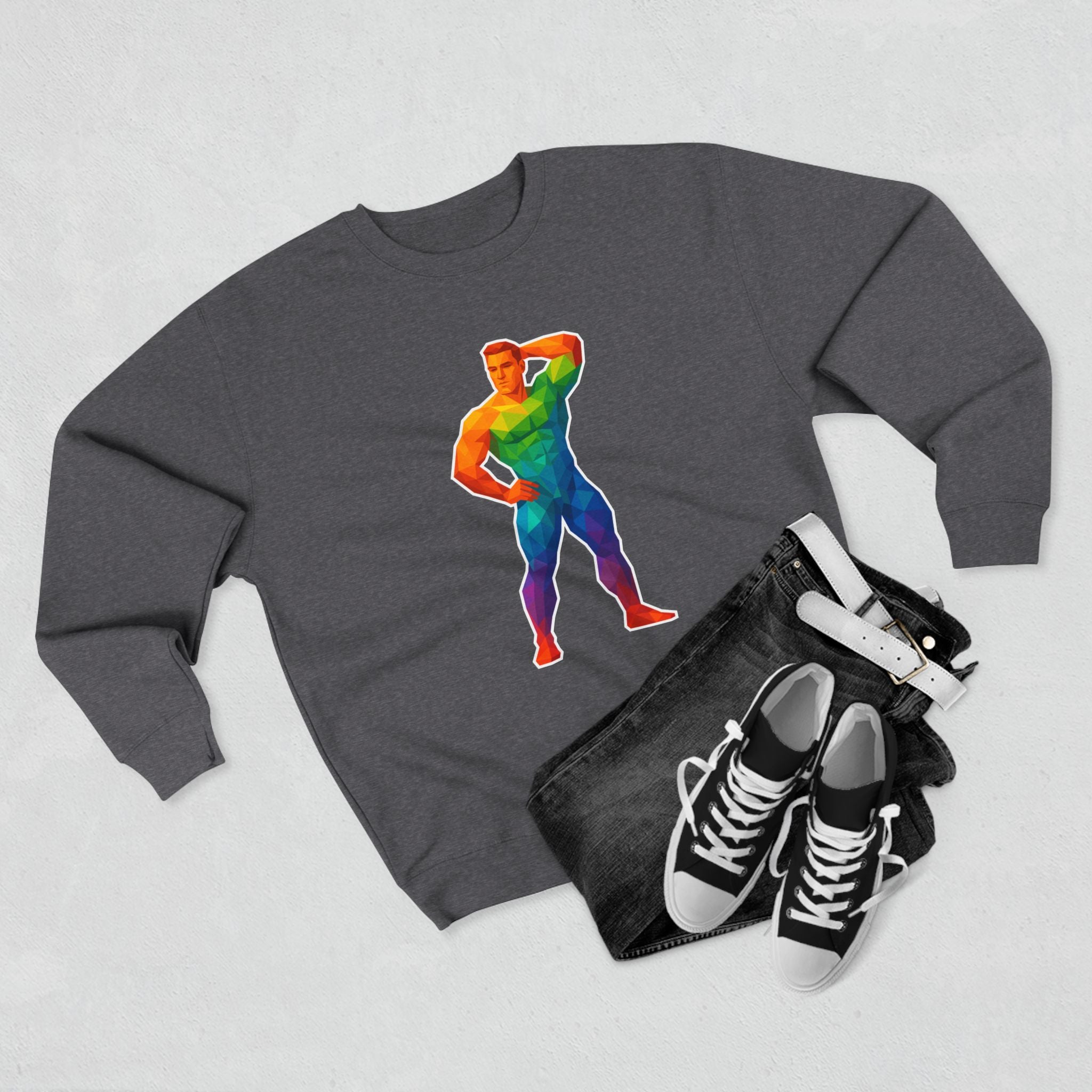 Geometric Pride Hunk - Unisex Crewneck Sweatshirt