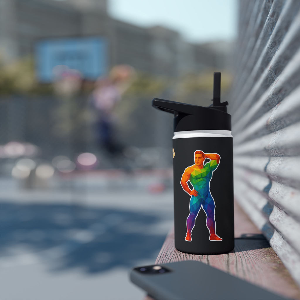 Geometric Pride Hunk Stainless Steel Water Bottle