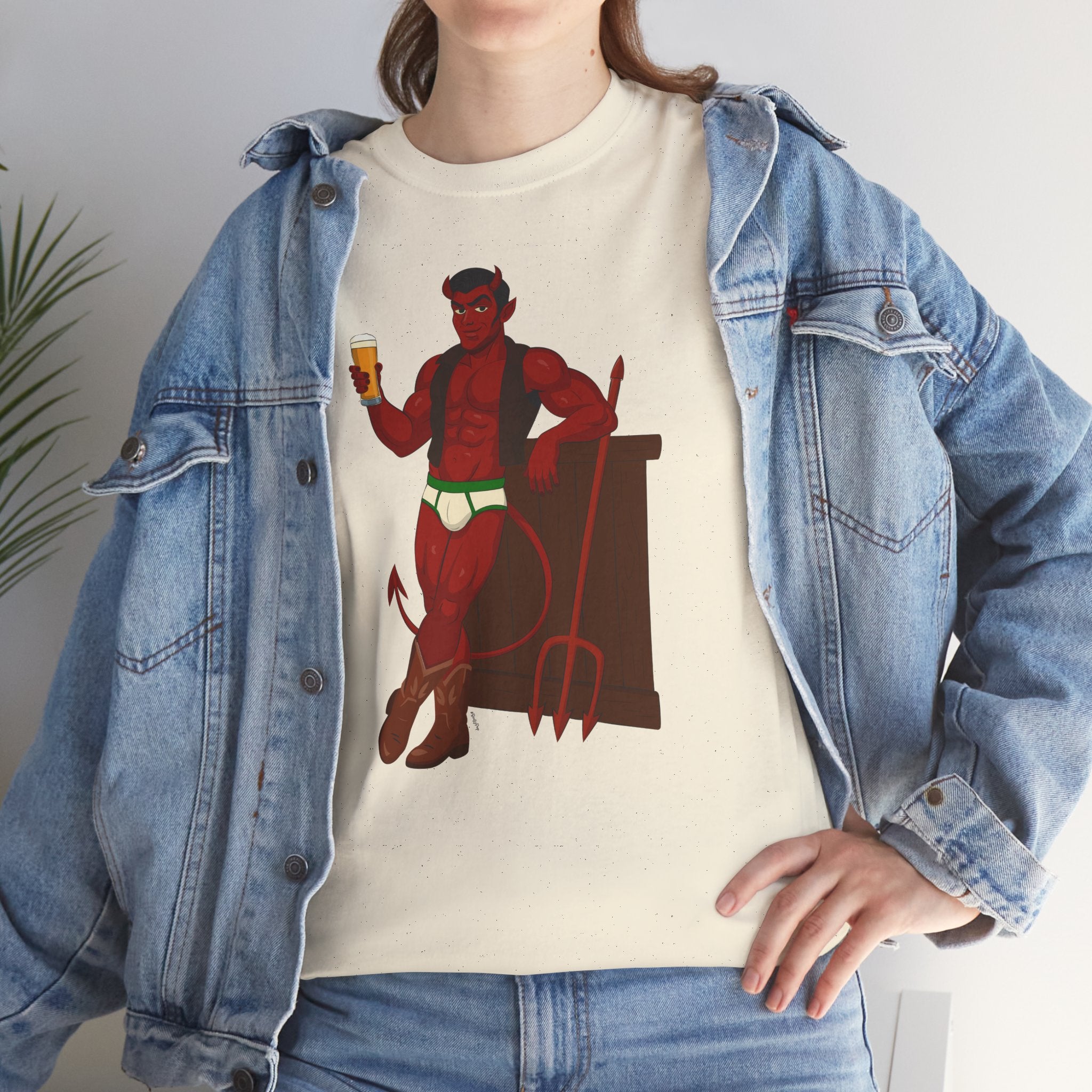 Saddle Up, Devil- Unisex Heavy Cotton Shirt