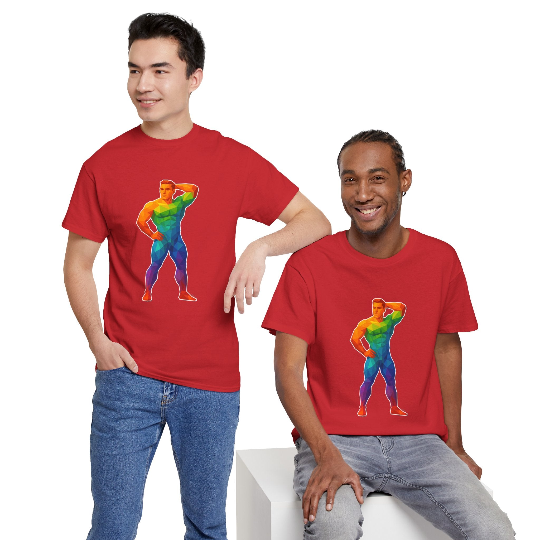 Geometric Pride Hunk - Unisex Heavy Cotton Shirt